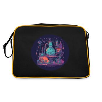 Magical Alchemist Laboratory with Fillets, Bottles - Retro Bag - black/gold - Back