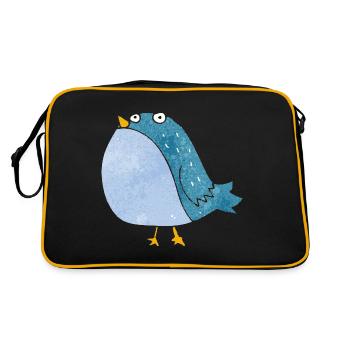 Vogel - Retro Tasche - Schwarz/Gold - Hinten