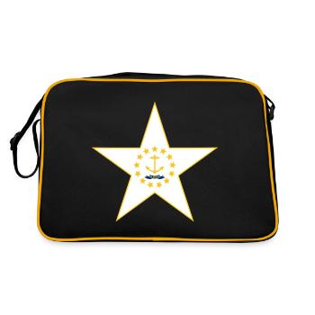 Rhode Island Fan T-Shirt – Stylish & Unique - Retro Bag - black/gold - Back