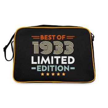 Retro 1933 Vintage Cadeau 91e Anniversaire 91 Ans - Sac Retro - noir/or - Dos