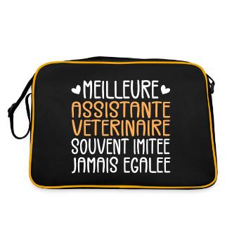 Souvent imitée Meilleure assistante vétérinaire - Sac Retro - noir/or - Dos