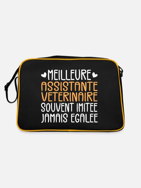 Often Imitated Best Veterinary Assistant - Retro Bag - black/gold - Back