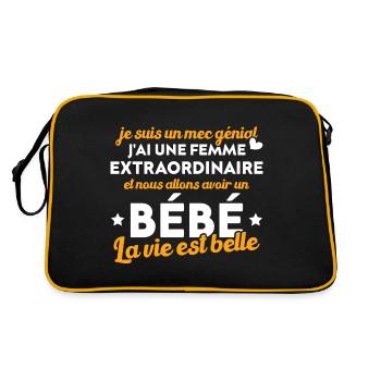 Je suis un mec génial j'ai une femme extraordinair - Sac Retro - noir/or - Dos