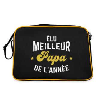 élu meilleur Papa de l'année - Sac Retro - noir/or - Dos