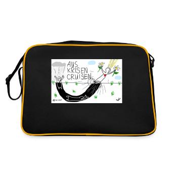 Aus Krisen cruisen - Retro Tasche - Schwarz/Gold - Hinten