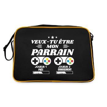 Veux-tu être mon parrain, Demande parrain gamer - Sac Retro - noir/or - Dos
