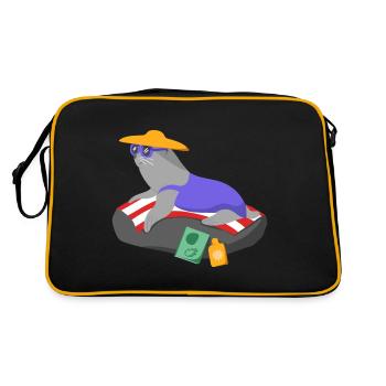 Sommer - Retro Tasche - Schwarz/Gold - Hinten