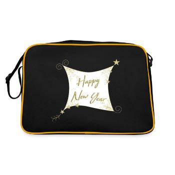 HAPPY NEW YEAR - Retro Bag - black/gold - Back