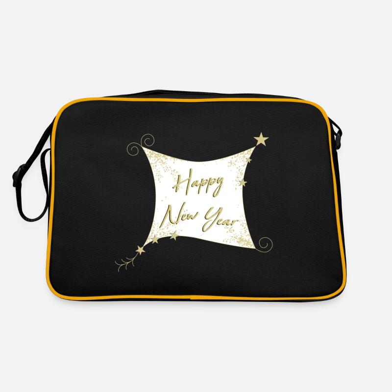 HAPPY NEW YEAR - Retro Tasche - Schwarz/Gold
