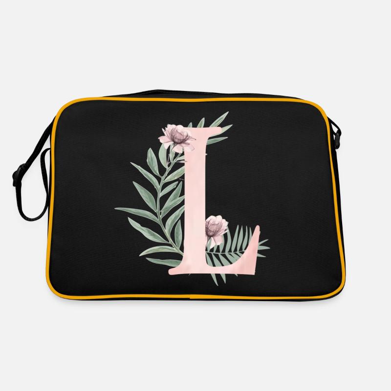 Letter L with flowers Retro Bag