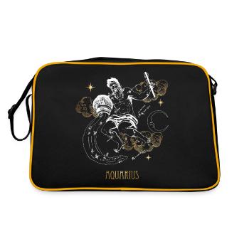 Aquarius Vintage Celestial Map White & Gold - Retro Bag - black/gold - Back