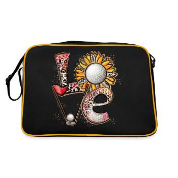 Love Golf Player Golfing - Retro Bag - black/gold - Back