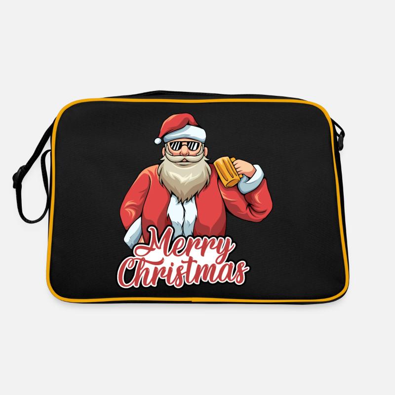 Weihnachten Weihnachtsmann Geschenke - Retro Tasche - Schwarz/Gold