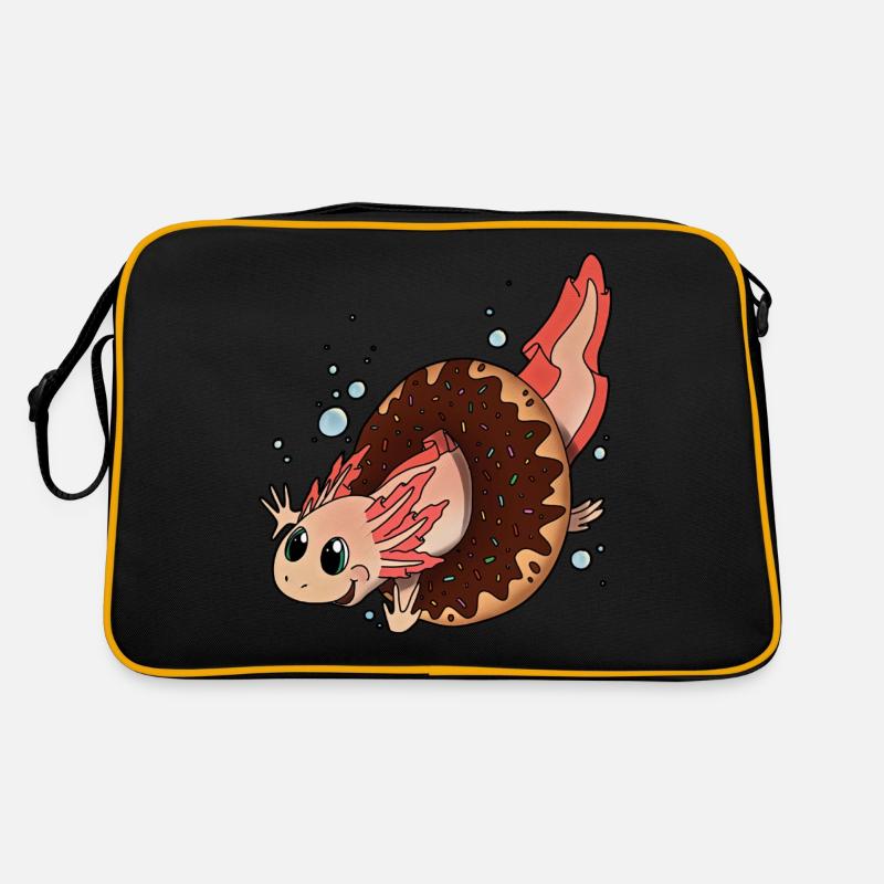 Axolotl Molch Donut - coole Geschenkidee Doughnut Retro Tasche