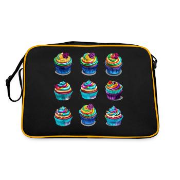 Muffins Törtchen - Retro Tasche - Schwarz/Gold - Hinten