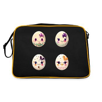 Œufs colorés peints pour Pâques - Sac Retro - noir/or - Dos