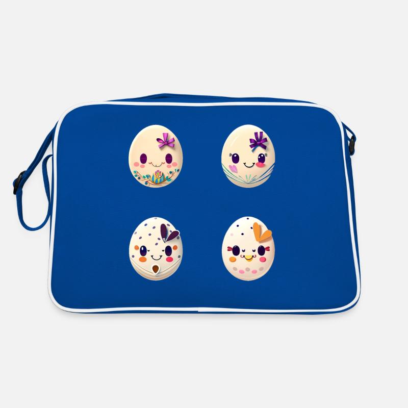 Bunte Eier zu Ostern bemalt Retro Tasche