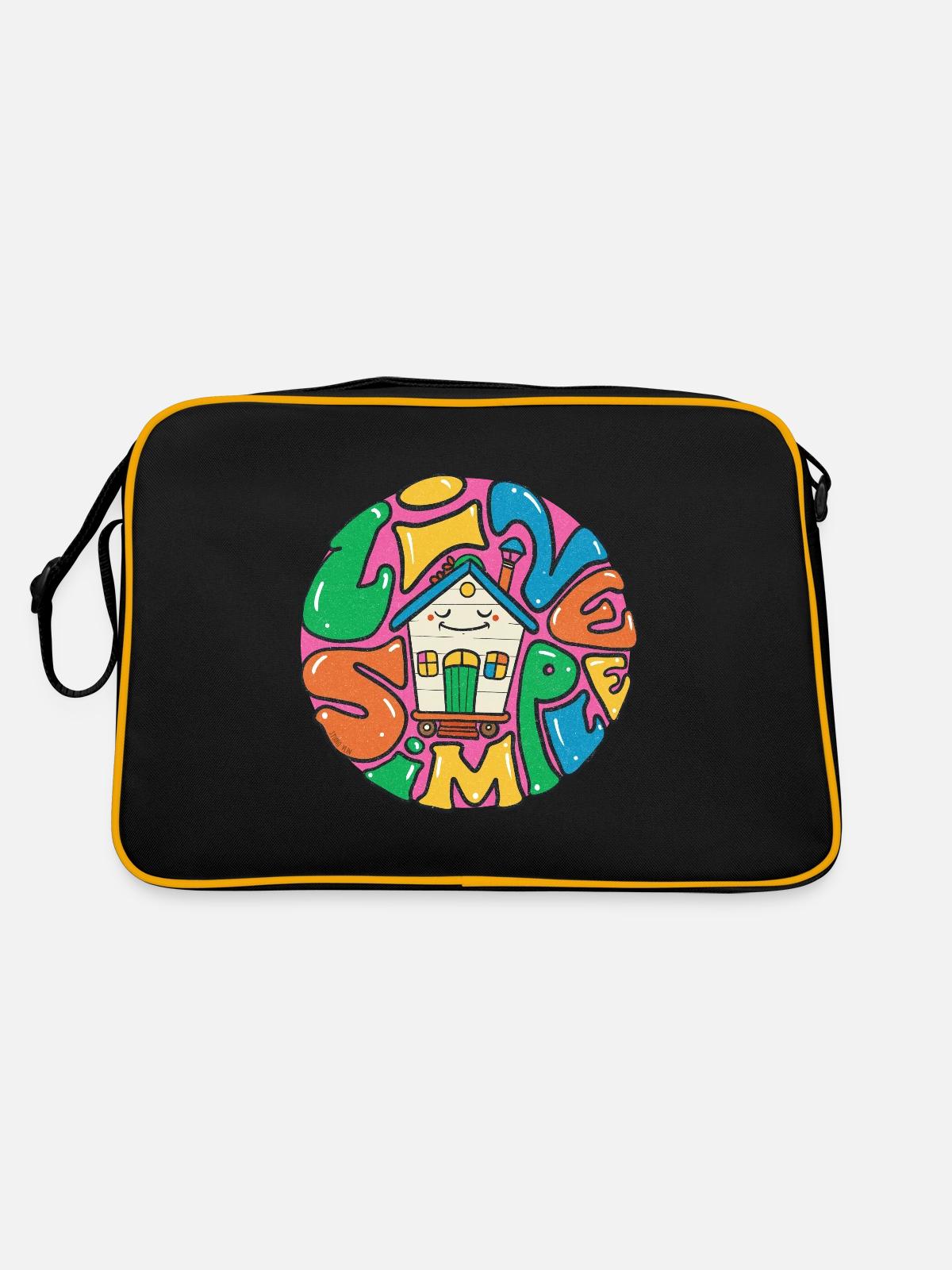 live simple tiny house - Retro Bag - black/gold - Back
