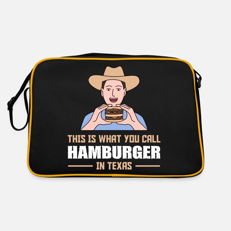 Hamburger in Texas Design für stolze Texaner Retro Tasche