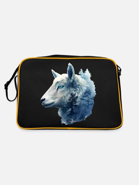 Schaf - Retro Tasche - Schwarz/Gold