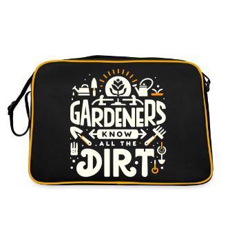 Gärtner kennen den ganzen Schmutz - Retro Tasche - Schwarz/Gold - Hinten