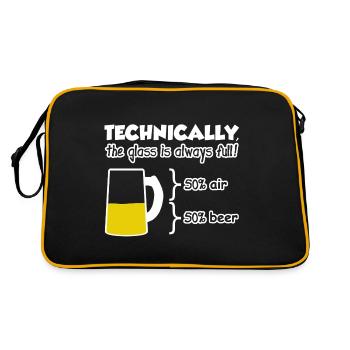 Funny Beer The Glass is Always Full - Retro Bag - black/gold - Back