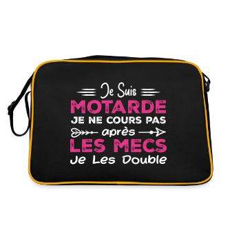 Je Suis Motarde - Humour Cadeau Motarde - Sac Retro - noir/or - Dos