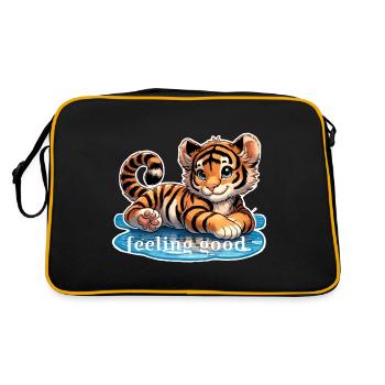 Bébé tigre qui se sent bien - Sac Retro - noir/or - Dos