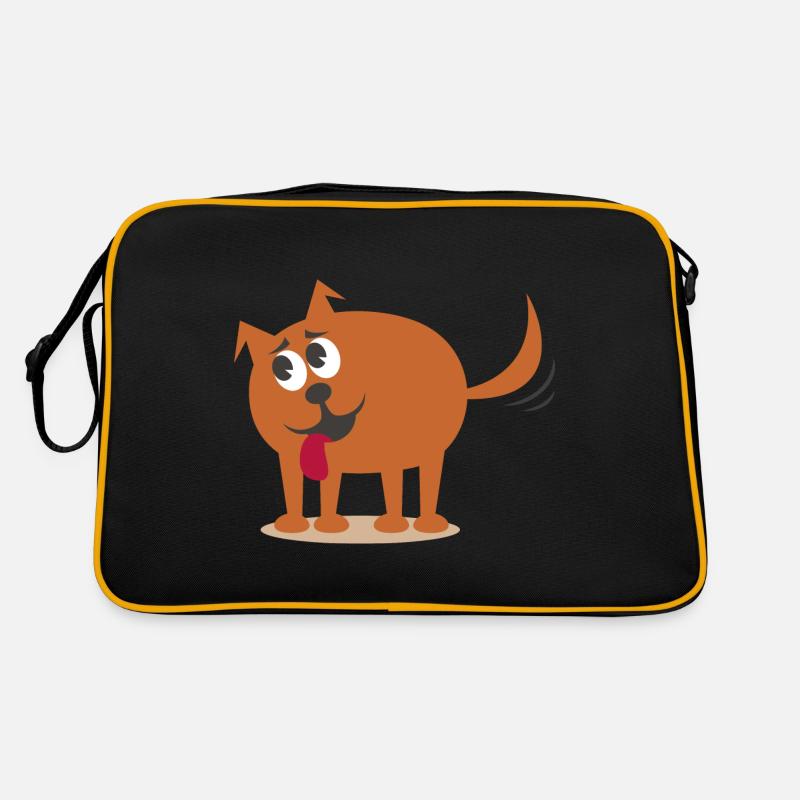 Hund - Retro Tasche - Schwarz/Gold