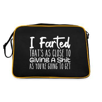 I Farted That's As Close To Me Giving A Shit, Fart - Retro Bag - black/gold - Back