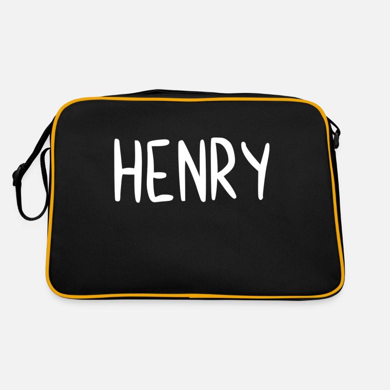 Henry Custom Name Font Text Birthday Retro Bag