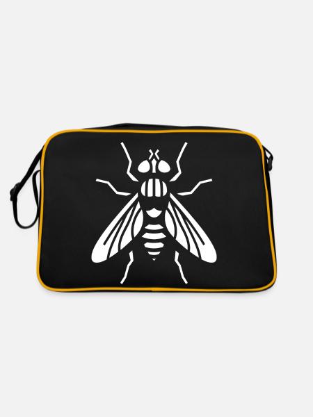 Noeud papillon Silhouette insecte Minimaliste - Sac Retro - noir/or - Dos