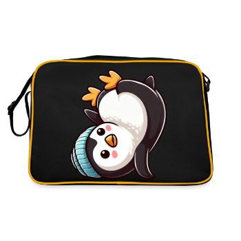 Pingouin Poirier Chibi Dessin animé Breakdance - Sac Retro - noir/or - Dos