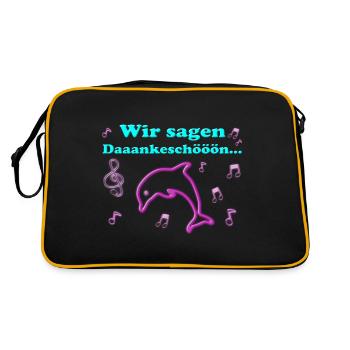 Wir Sagen Dankeschön Malle Party 40 Jahre Schlager - Retro Tasche - Schwarz/Gold - Hinten