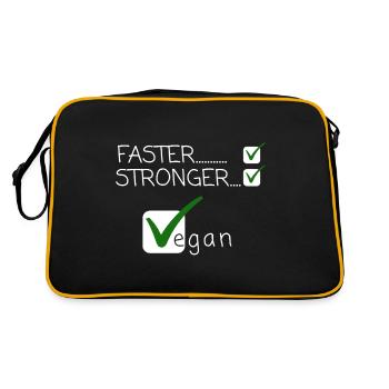 Go Vegan Faster Stronger - Retro Bag - black/gold - Back