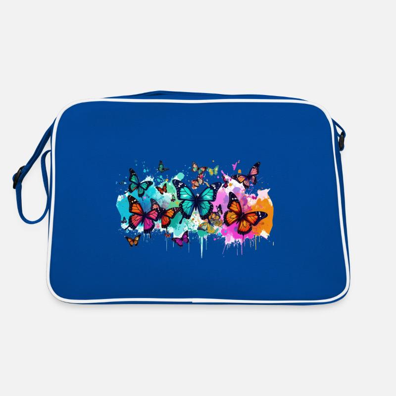 papillon,coloré,fleurs,graffiti Sac Retro