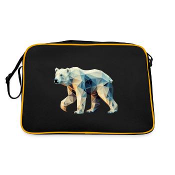 Geometric Polar Bear - Geometry Motif - Retro Bag - black/gold - Back