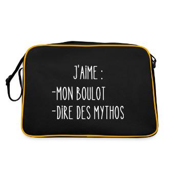 j'aime mon boulot et dire des mythos - Sac Retro - noir/or - Dos