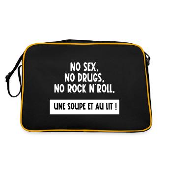 no sex no drugs no rock n'roll - Sac Retro - noir/or - Dos