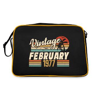 Millésime Né Février 1977 Cadeau 47e Anniversaire - Sac Retro - noir/or - Dos