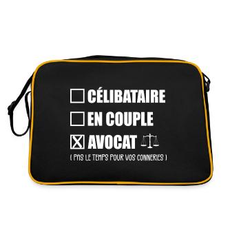 Single Couple Lawyer Humor - Avocado - Retro Bag - black/gold - Back