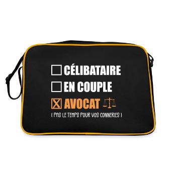 Single Couple Lawyer Humor - Avocado - Retro Bag - black/gold - Back