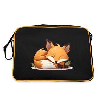 Cute sleeping fox for forest animal fans - Retro Bag - black/gold - Back