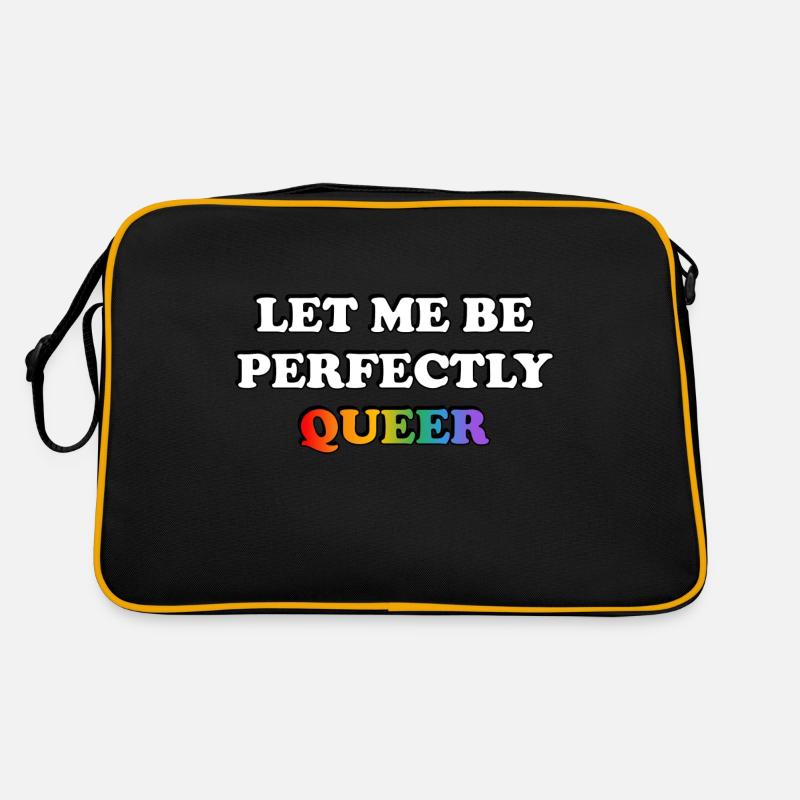 Lass mich perfekt queer sein Regenbogen Retro Tasche