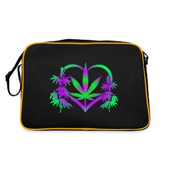 Heart of Cannabis - Retro Tasche - Schwarz/Gold - Hinten