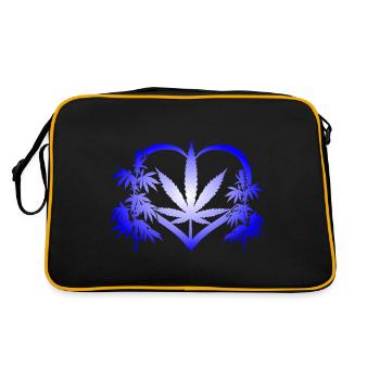 Heart of Cannabis - Retro Tasche - Schwarz/Gold - Hinten