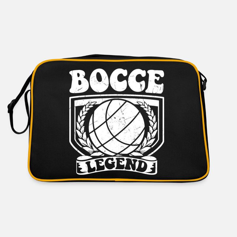 Bocce Legend Spruch Bocce Ball mit Jack Bocci - Retro Tasche - Schwarz/Gold