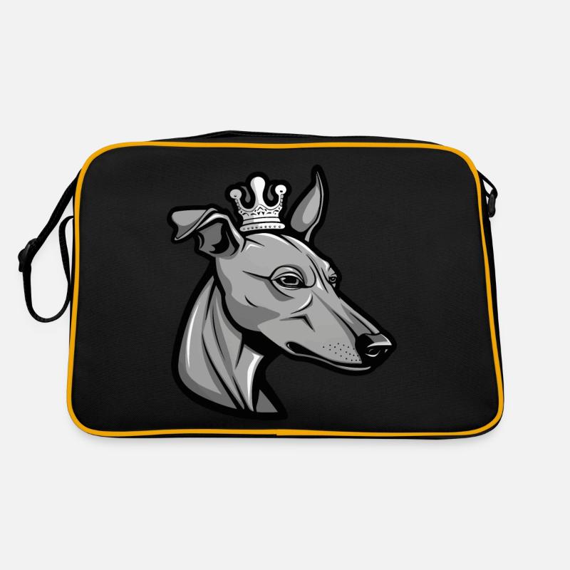 Greyhound Hund Krone Retro Tasche