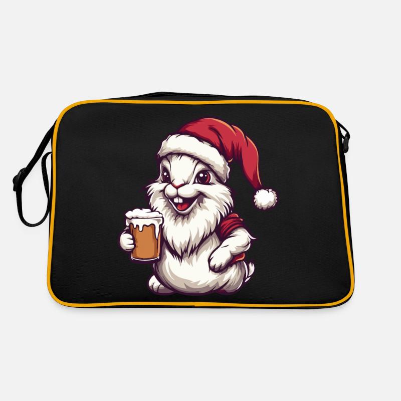 Lapin Bière de Noël Drôle Sac Retro