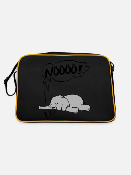 NÖÖÖ Nö Elefant Ingnorant Nein Nö Chef - Retro Tasche - Schwarz/Gold - Hinten